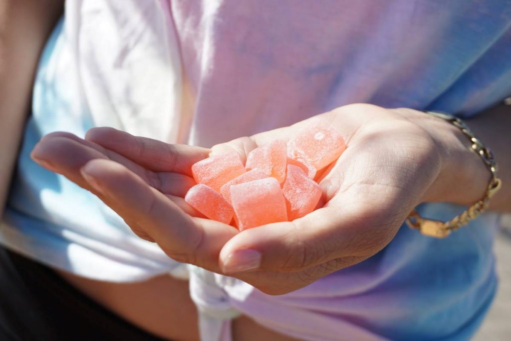 edibles in a hand